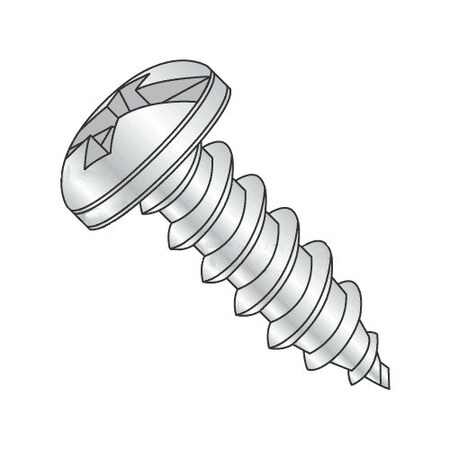 Newport Fasteners Self-Drilling Screw, #14 x 1/2 in, Zinc Plated Steel Pan Head Combination Phillips/Slotted Drive 335801-4500